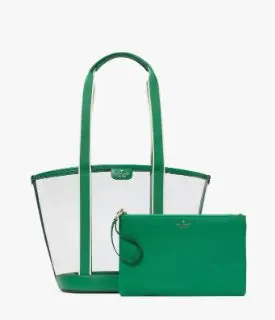 Tas Kate Spade KG078 Tote See Through Pvc Green Been