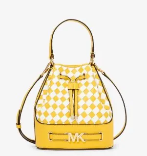 Tas Michael Kors Reed Med Belted bucket Messenger Golden Yellow